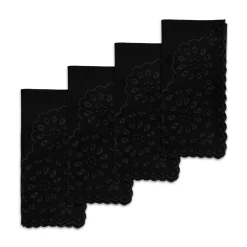 Black Eyelet Dinner Napkins (4)|Chefanie