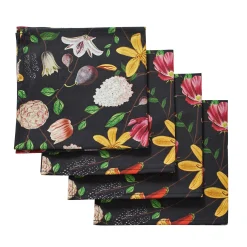 Black Flat Flower Napkins (4)|Chefanie Best