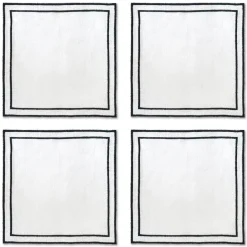 Black Trim Cocktail Napkins (4)|Chefanie