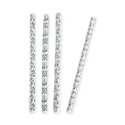 Blue & White Ceramic Straws (4)|Chefanie Outlet