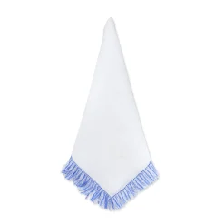 Blue & White Fringe Dinner Napkins (4)|Chefanie Discount