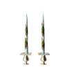 Blue Painted Tulip Tapers (2)|Chefanie Online