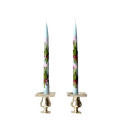 Blue Painted Tulip Tapers (2)|Chefanie Online