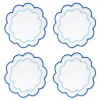 Blue Scalloped Cocktail Napkins (4)|Chefanie Outlet