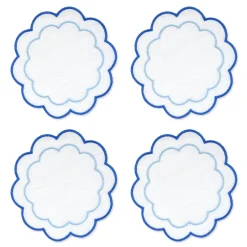 Blue Scalloped Cocktail Napkins (4)|Chefanie Outlet