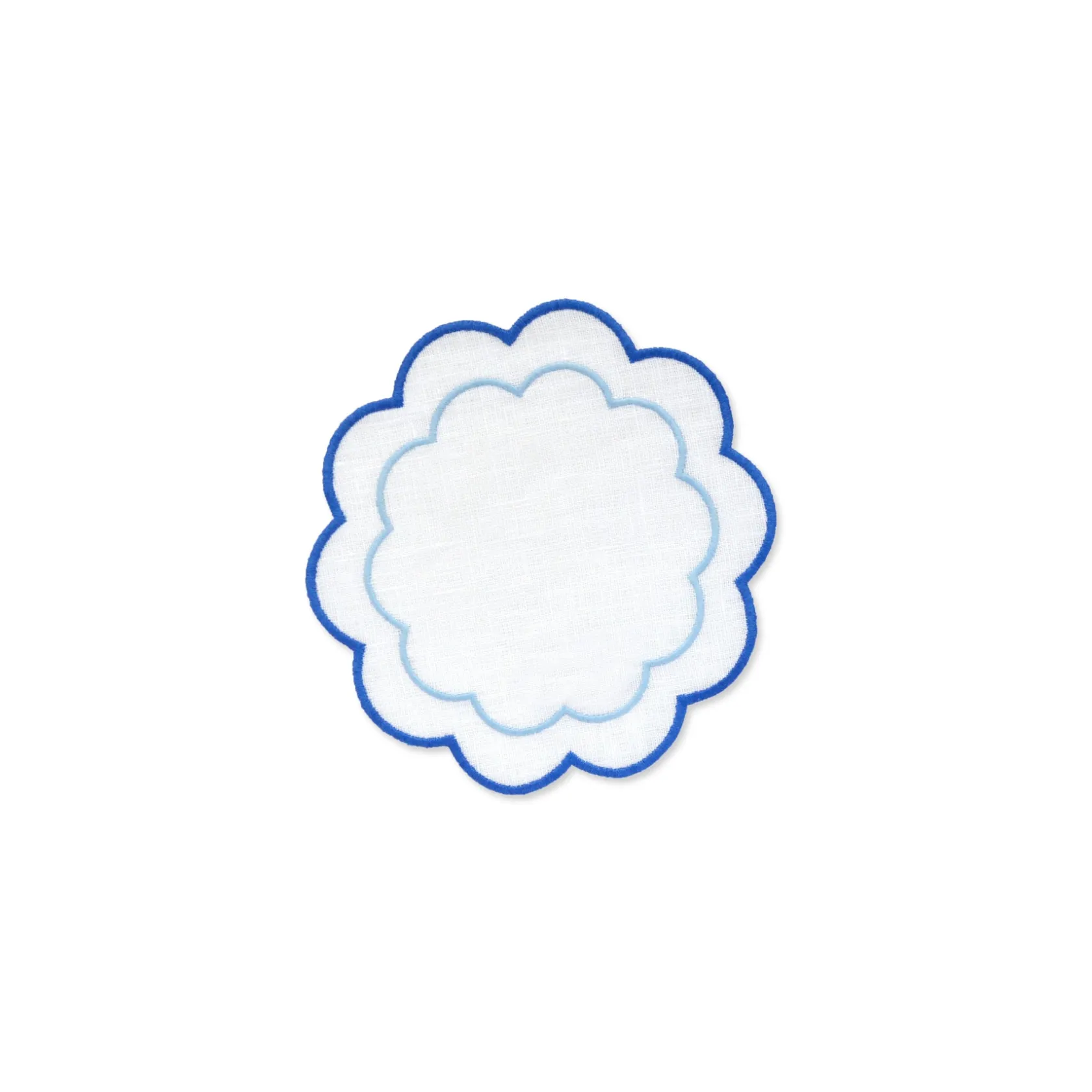 Blue Scalloped Cocktail Napkins (4)|Chefanie Outlet