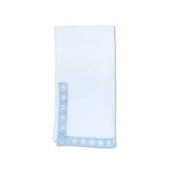 Blue Trim Dinner Napkins (4)|Chefanie New