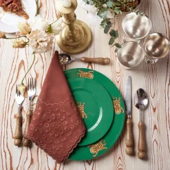 Brown Eyelet Dinner Napkins (4)|Chefanie Online