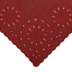 Burgundy Eyelet Dinner Napkins (4)|Chefanie Outlet
