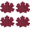 Burgundy Leaf Cocktail Napkins (4)|Chefanie