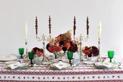 Burgundy Stripe Tablecloth|Chefanie New