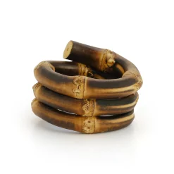 Burnt Bamboo Napkin Rings (4)|Chefanie New