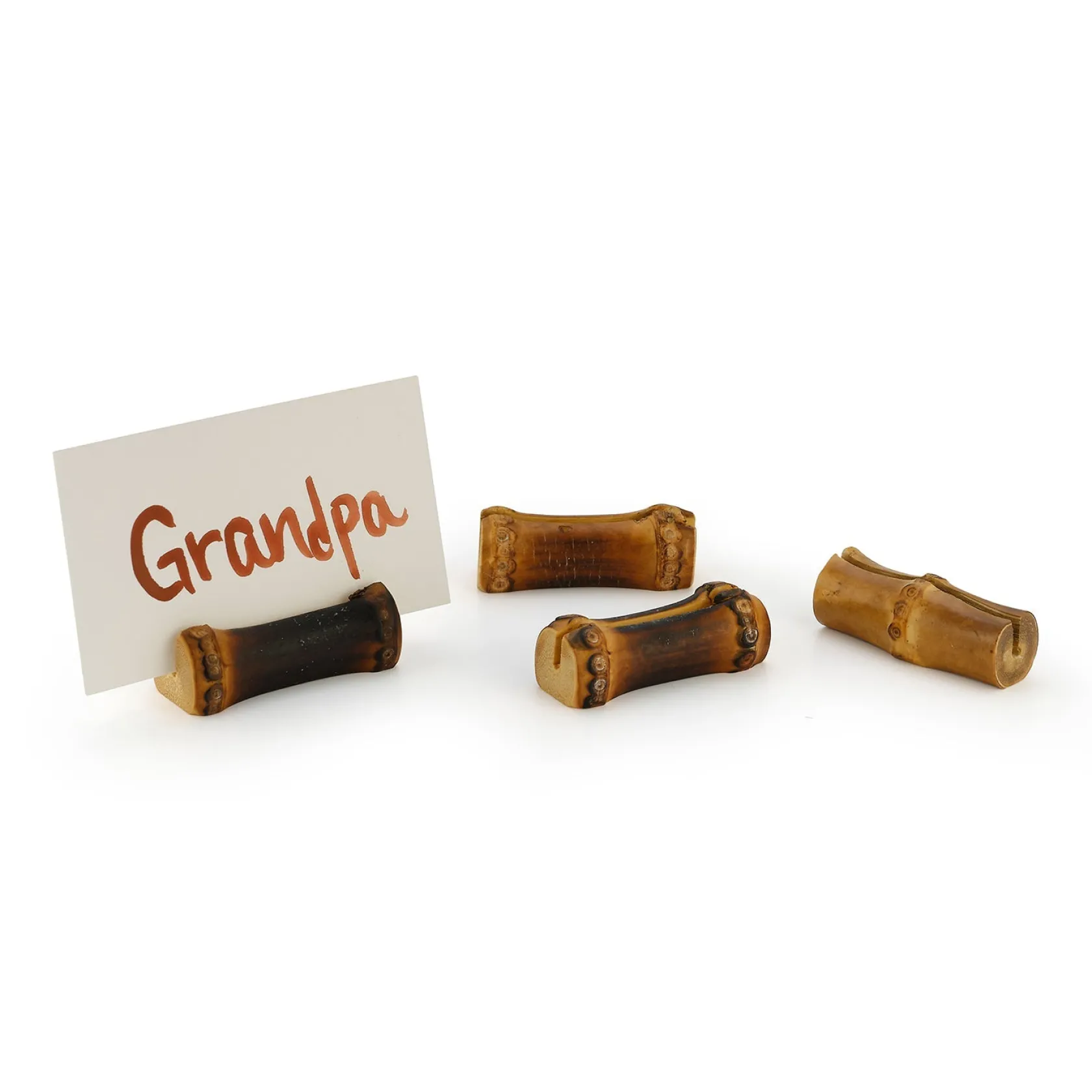 Burnt Bamboo Placecard Holders (4)|Chefanie Online