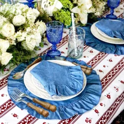 Denim Napkins With Ruffled Edge (4)|Chefanie Discount