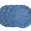 Denim Placemats With Ruffled Edge (4)|Chefanie Clearance