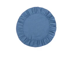 Denim Placemats With Ruffled Edge (4)|Chefanie Clearance