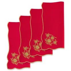 Gold Flower Dinner Napkins (4)|Chefanie Discount