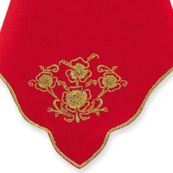 Gold Flower Dinner Napkins (4)|Chefanie Discount