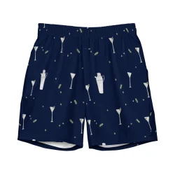 Navy Martini Swim Trunks|Chefanie Hot