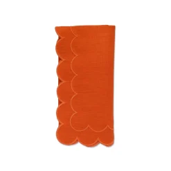 Orange Scalloped Dinner Napkins (4)|Chefanie New