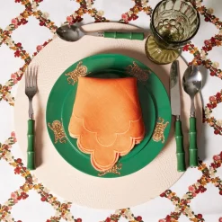 Orange Scalloped Dinner Napkins (4)|Chefanie New
