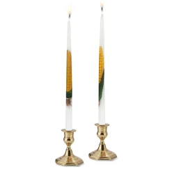 Painted Corn Taper Candles (2)|Chefanie Online