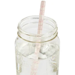Pink & White Ceramic Straws (4)|Chefanie New