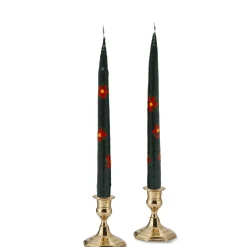 Poinsettia Painted Tapers (2)|Chefanie Outlet