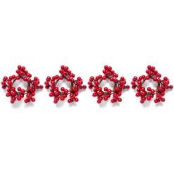 Red Berry Napkin Rings (4)|Chefanie Clearance