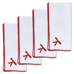 Red Bow Dinner Napkins (4)|Chefanie Sale
