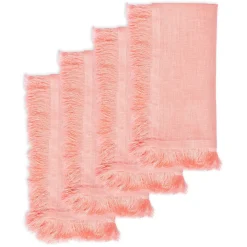 Salmon Fringe Dinner Napkins|Chefanie Sale
