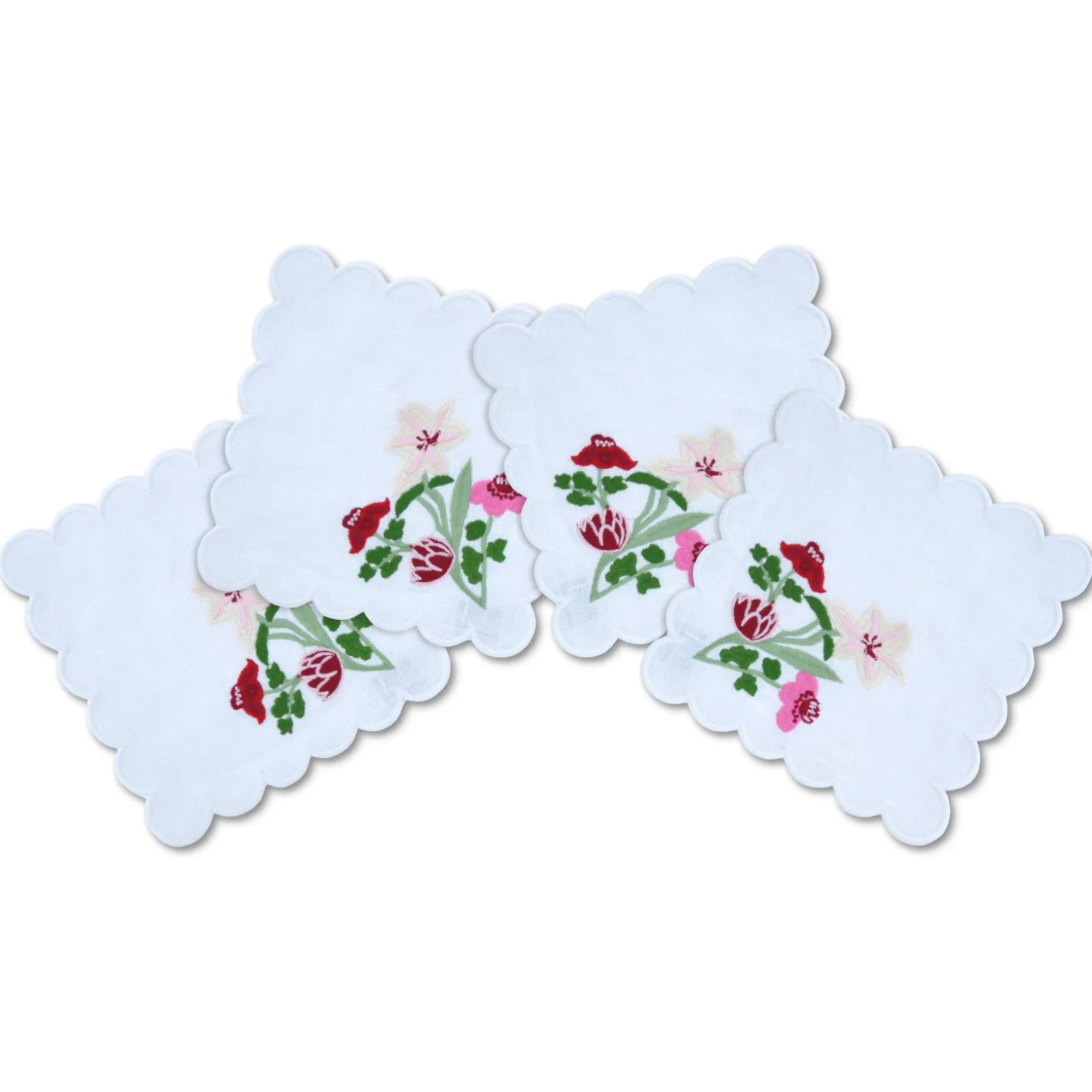 Scalloped Flower Cocktail Napkins (4)|Chefanie Clearance