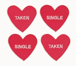 Single/ Taken Heart Cocktail Napkins (4)|Chefanie Online