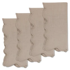 Squiggly Beige Dinner Napkins (4)|Chefanie Discount