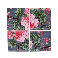 Striped Chintz Cocktail Napkins (4)|Chefanie Discount