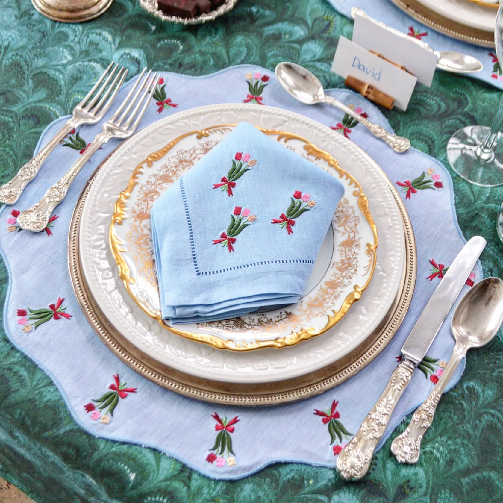 Tulip Bouquet Dinner Napkins (4)|Chefanie Outlet