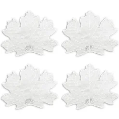 White Leaf Cocktail Napkins (4)|Chefanie Best