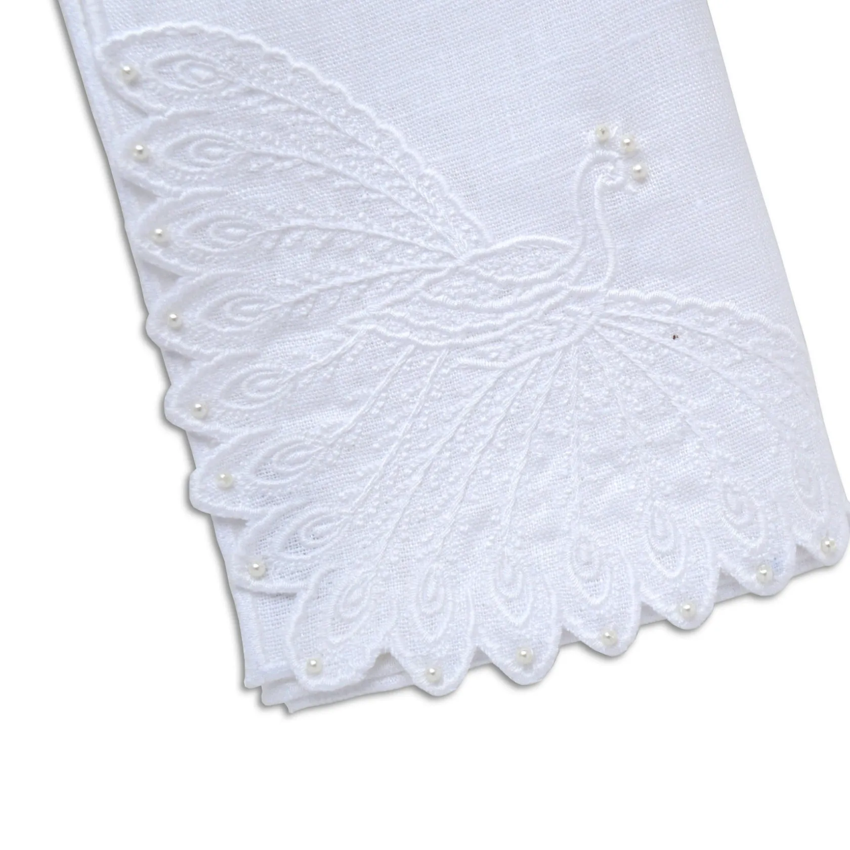 White Peacock Dinner Napkins (4)|Chefanie Hot