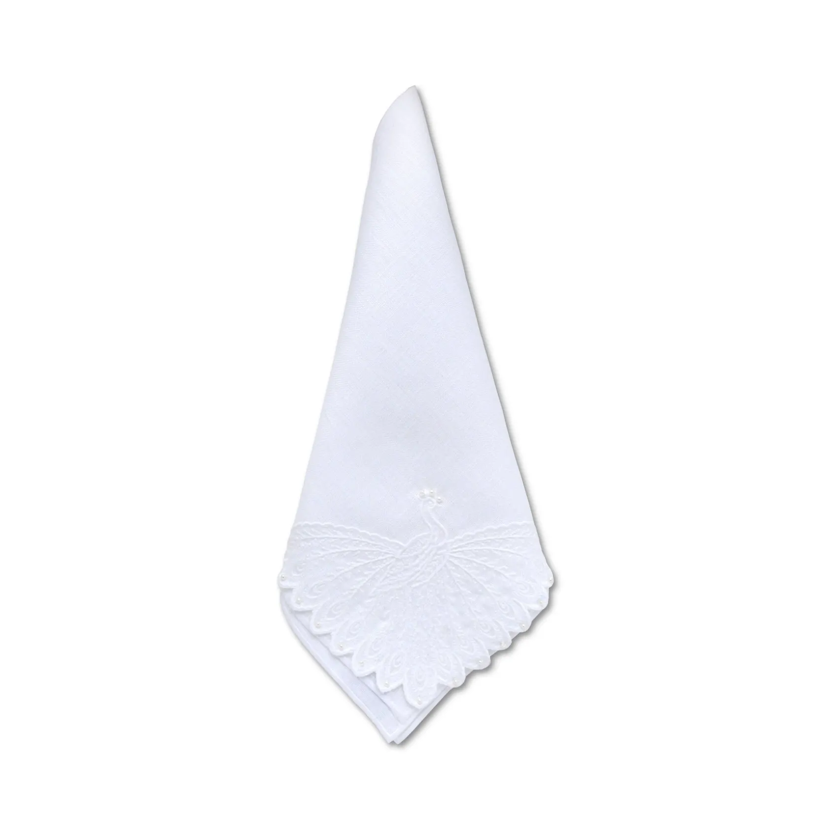 White Peacock Dinner Napkins (4)|Chefanie Hot